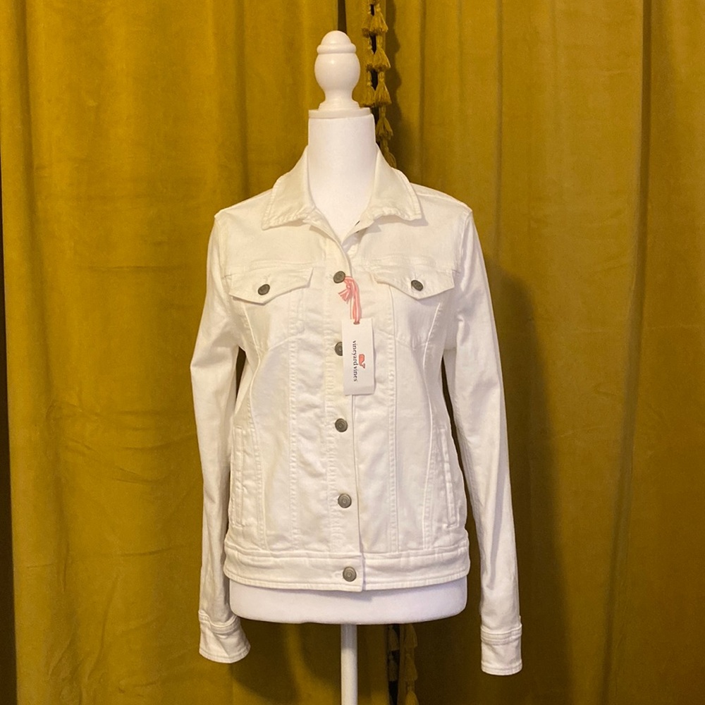 Vineyard Vines White Denim Jacket S NWT